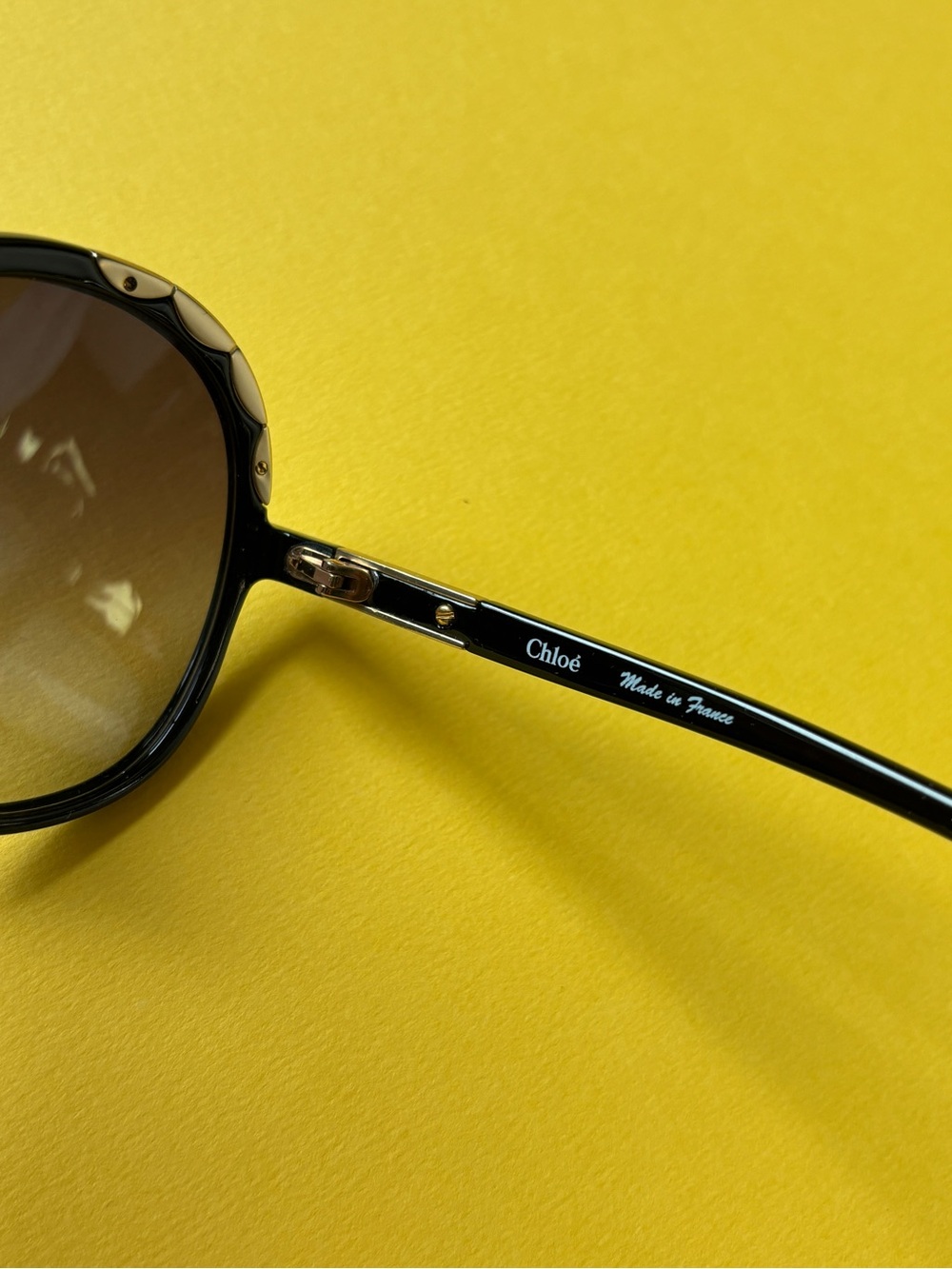 Chloé Erine - Oversized Sunglasses with Gold Accents - Picture 9 of 13